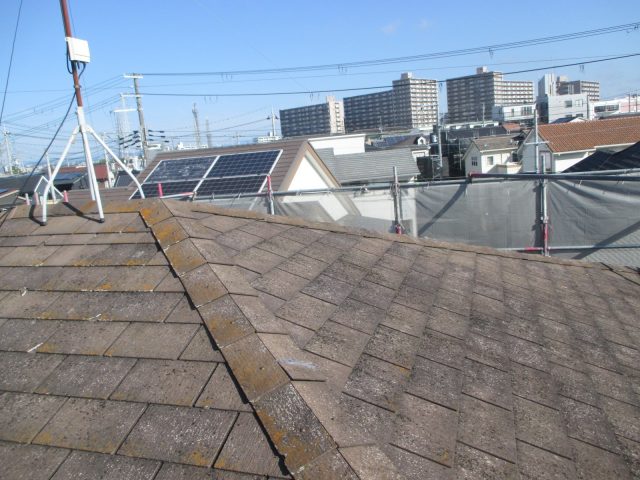 姫路市の劣化したスレート屋根